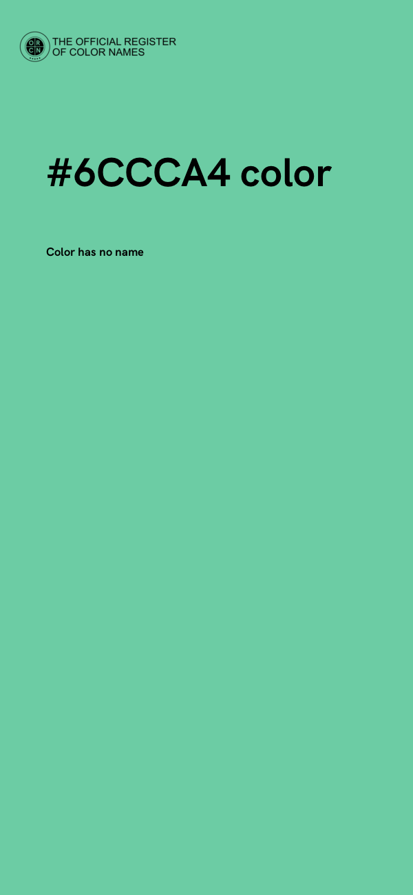 #6CCCA4 color image