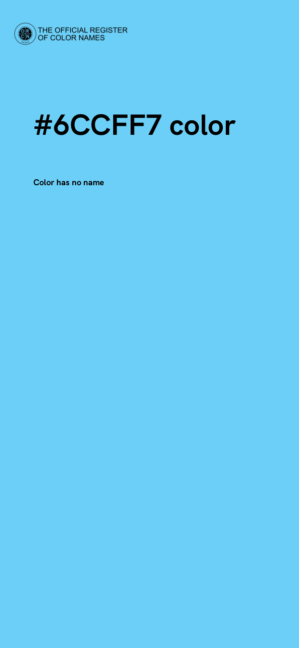 #6CCFF7 color image