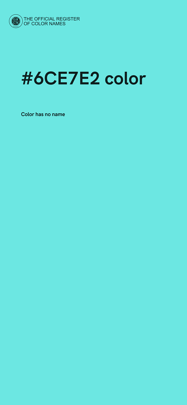 #6CE7E2 color image