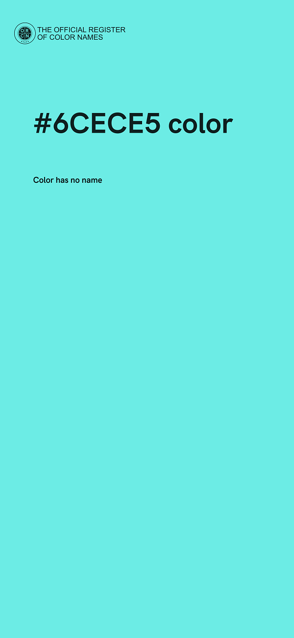 #6CECE5 color image