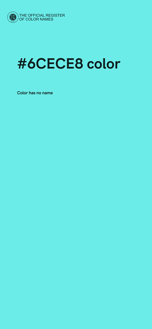 #6CECE8 color image