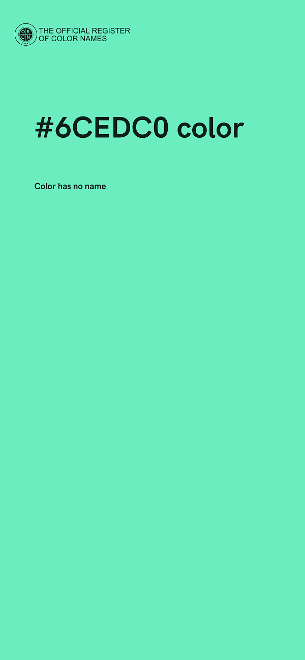 #6CEDC0 color image