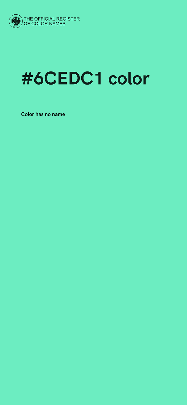 #6CEDC1 color image