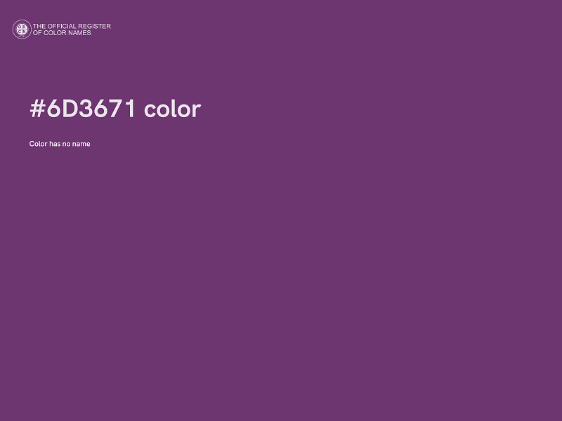 #6D3671 color image
