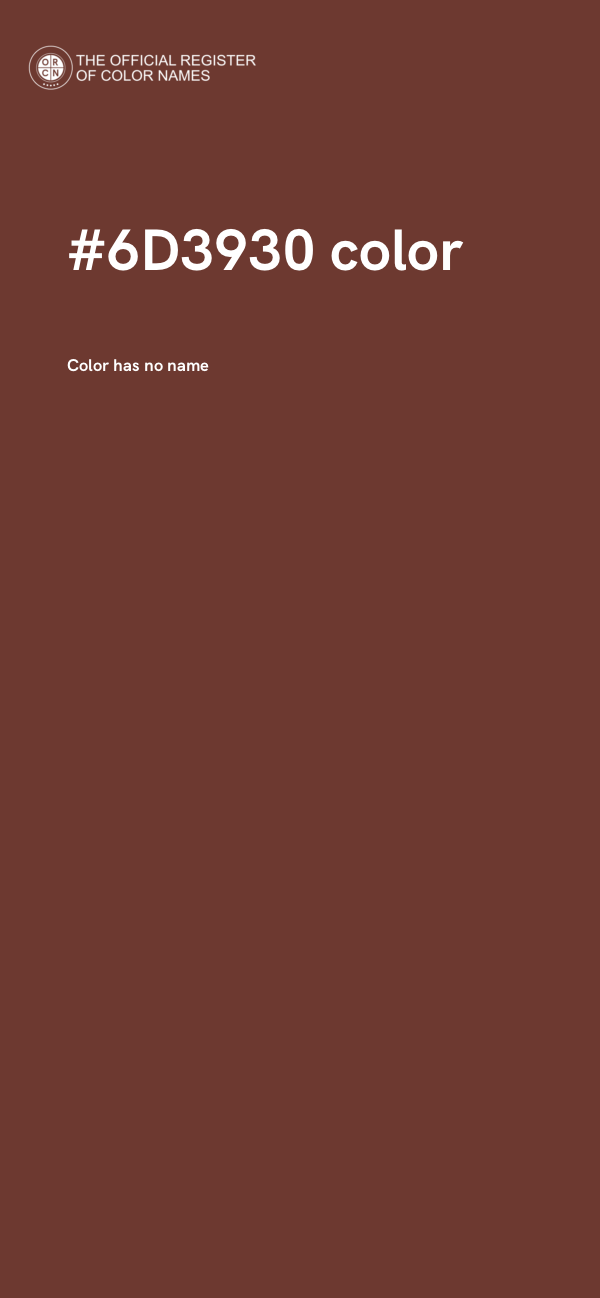 #6D3930 color image
