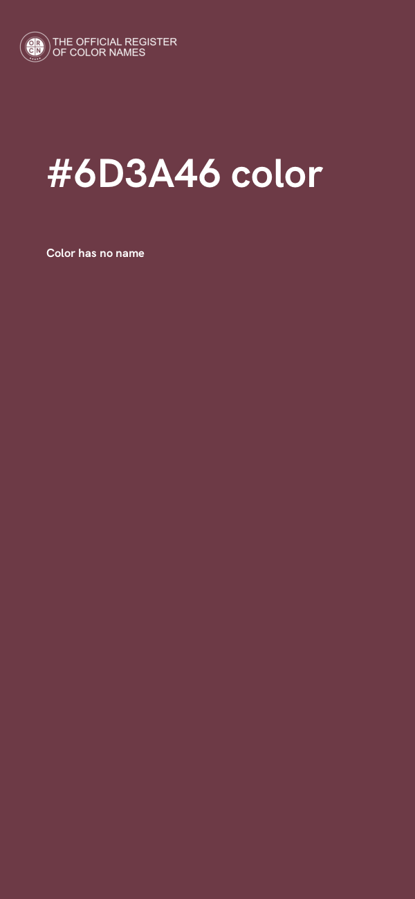 #6D3A46 color image