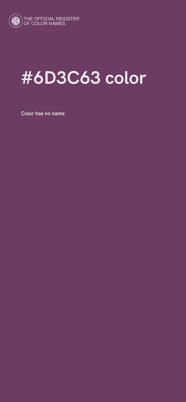 #6D3C63 color image