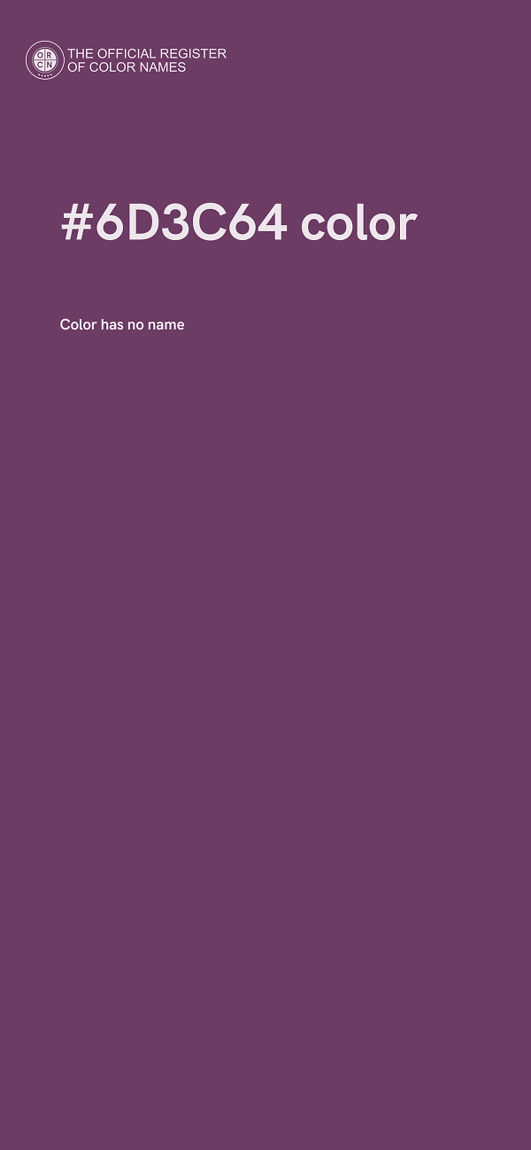 #6D3C64 color image