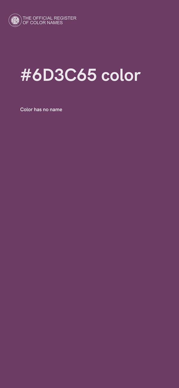 #6D3C65 color image