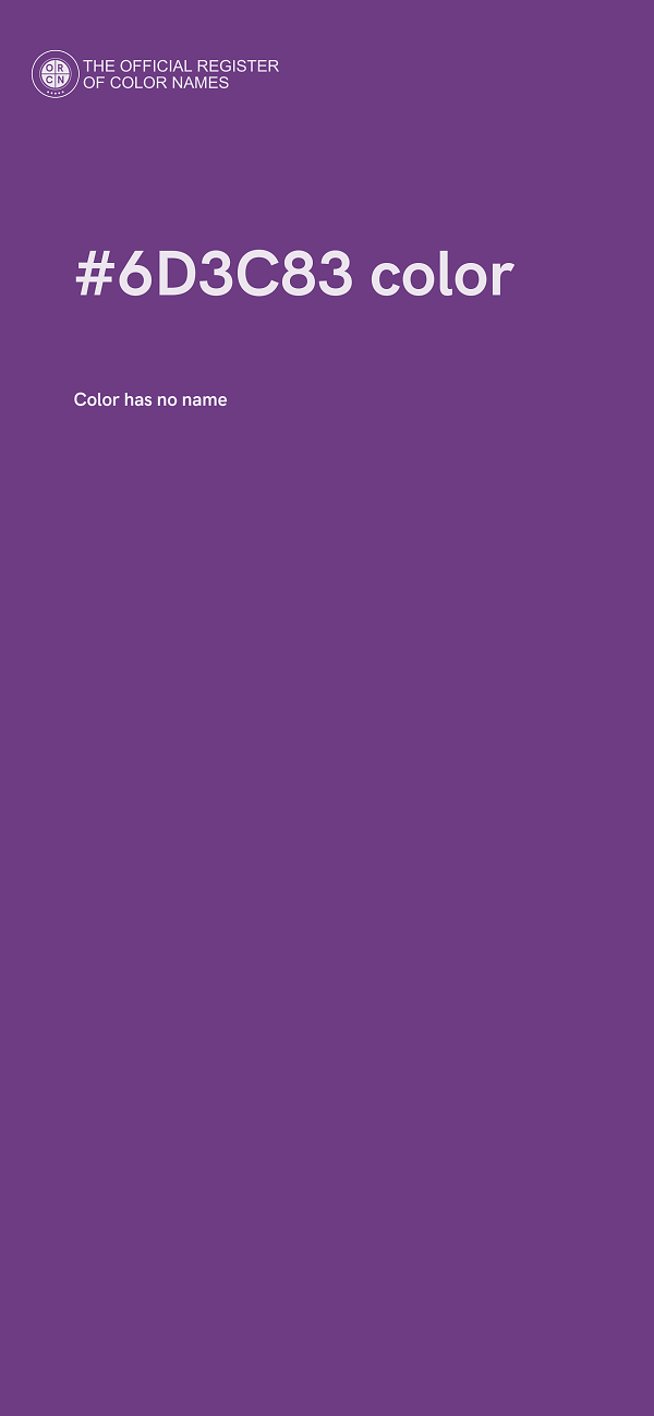 #6D3C83 color image