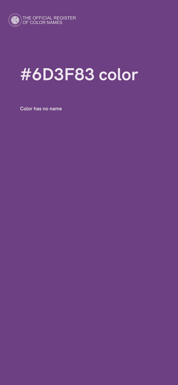 #6D3F83 color image
