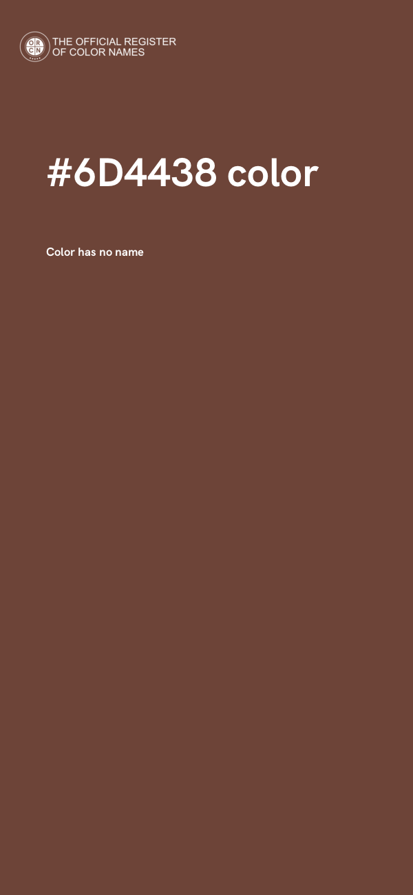 #6D4438 color image
