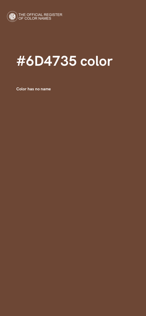#6D4735 color image