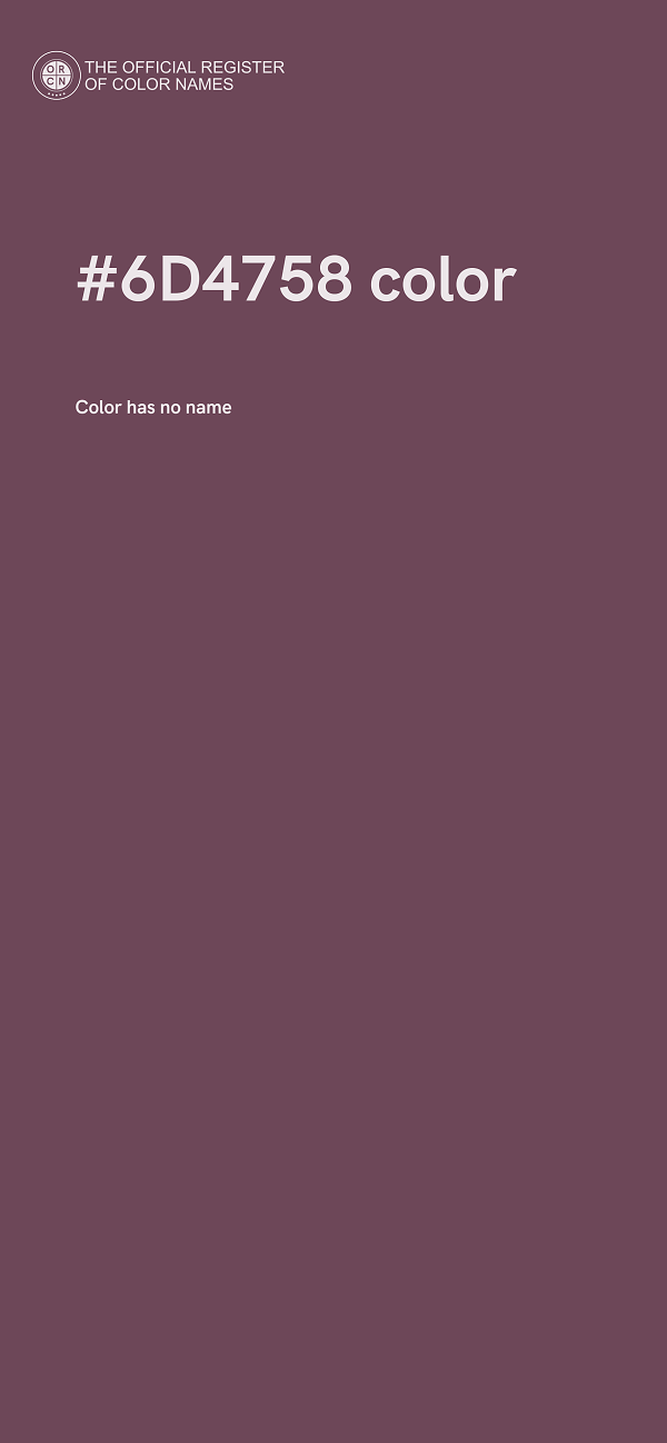 #6D4758 color image