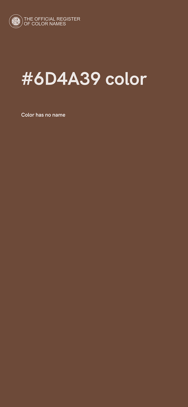 #6D4A39 color image