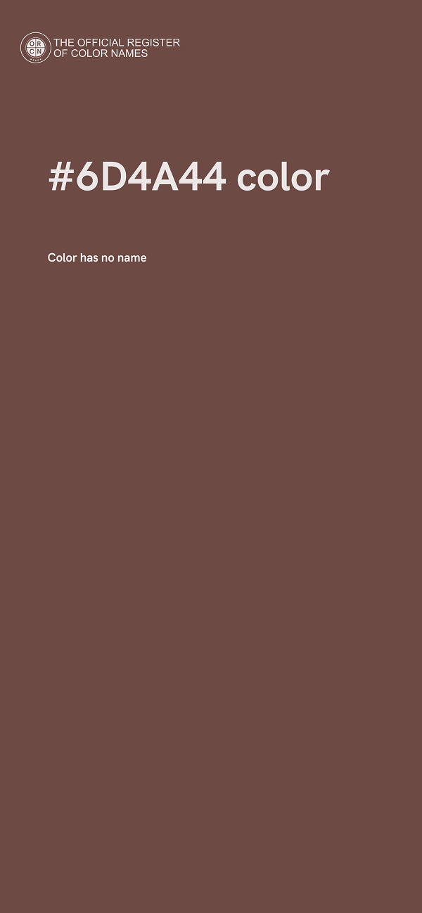#6D4A44 color image