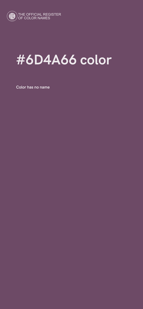 #6D4A66 color image
