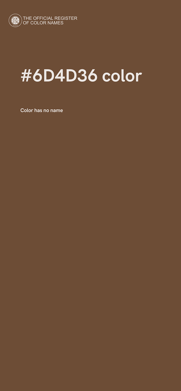 #6D4D36 color image