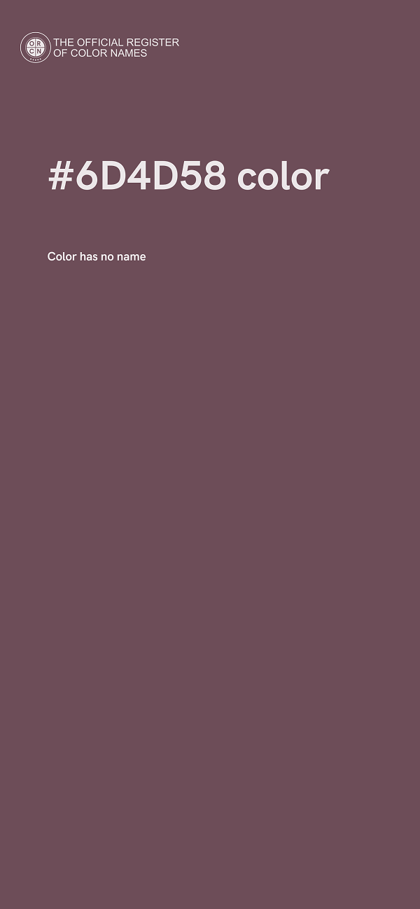 #6D4D58 color image