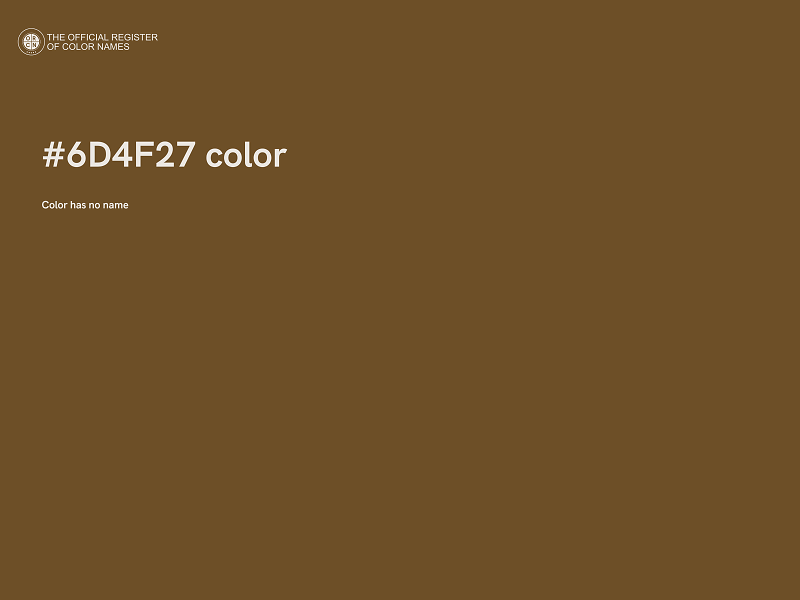 #6D4F27 color image