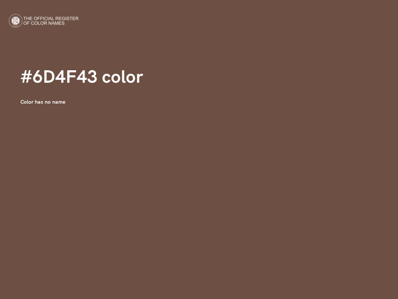 #6D4F43 color image
