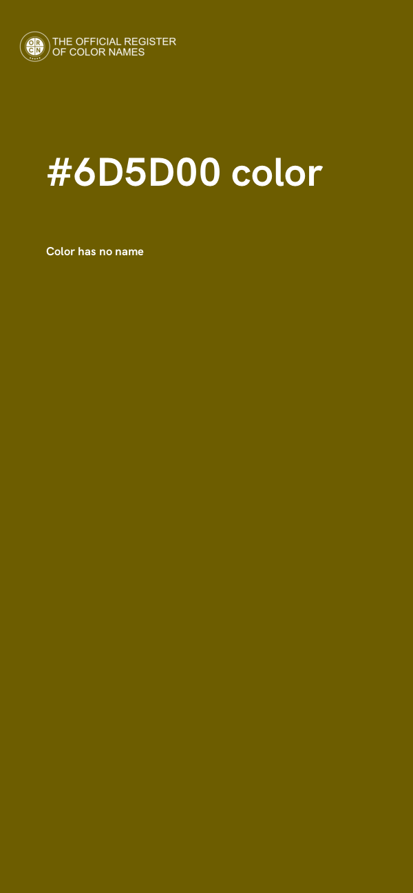 #6D5D00 color image