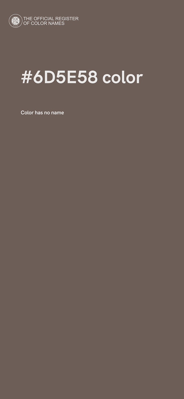 #6D5E58 color image