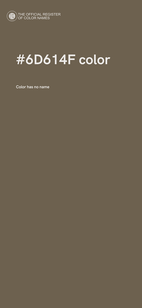#6D614F color image