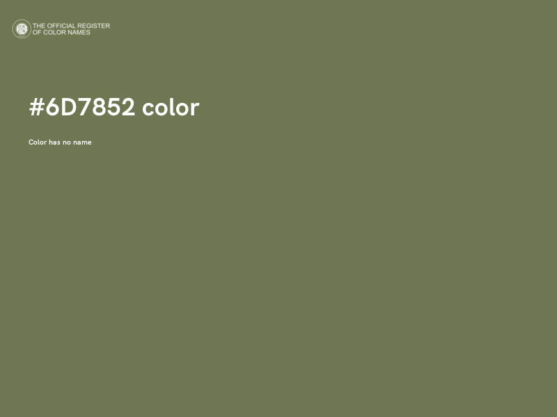 #6D7852 color image