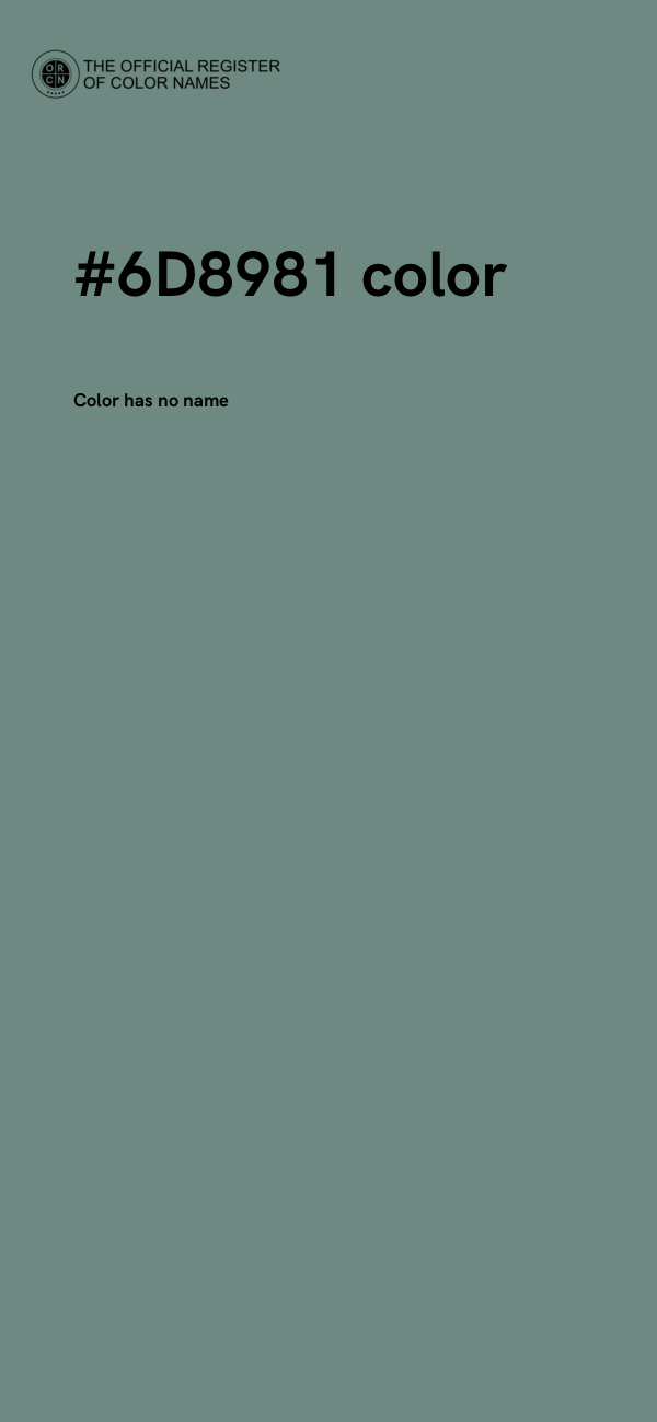 #6D8981 color image