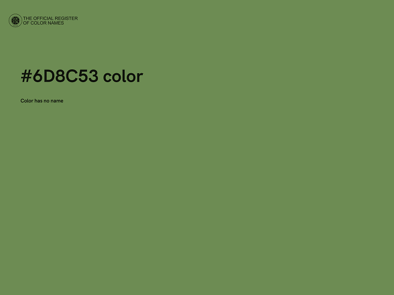 #6D8C53 color image