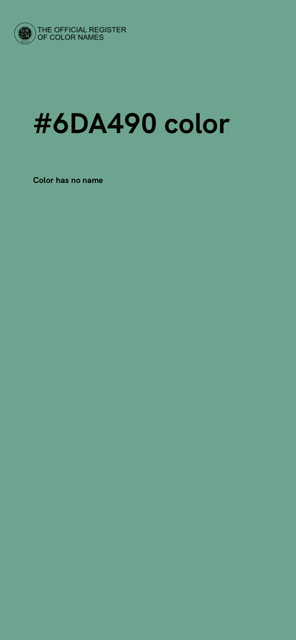 #6DA490 color image
