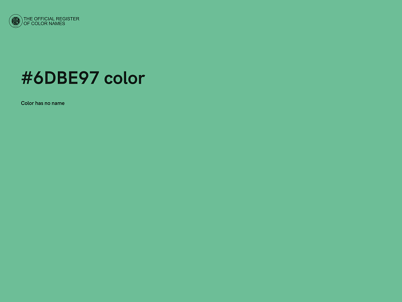 #6DBE97 color image