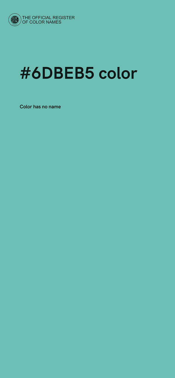 #6DBEB5 color image