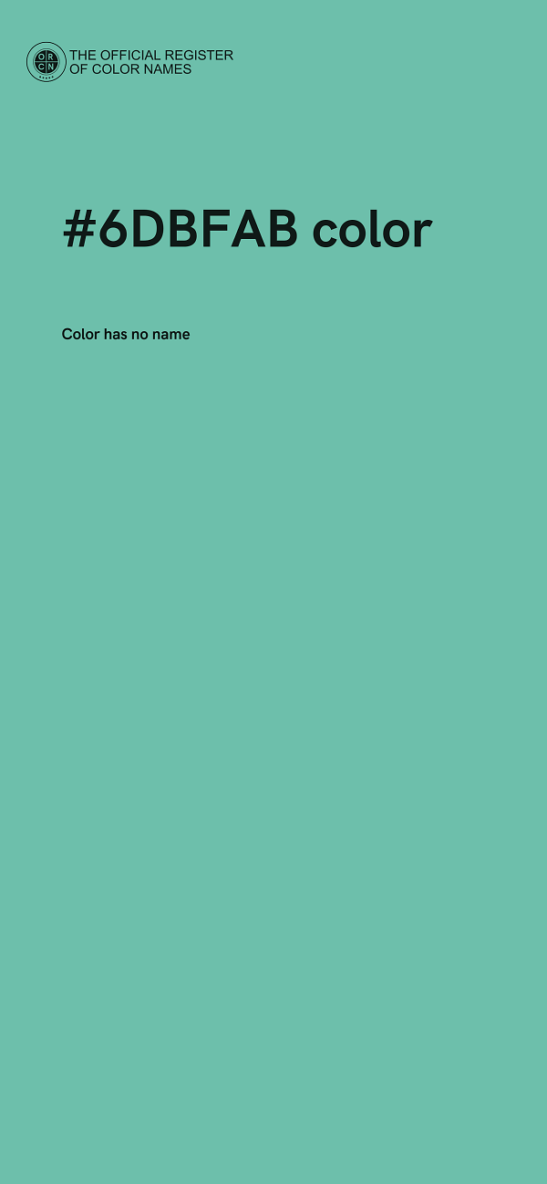 #6DBFAB color image