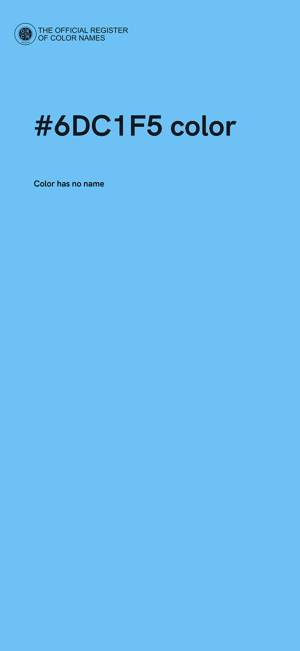 #6DC1F5 color image