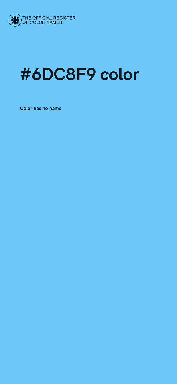 #6DC8F9 color image