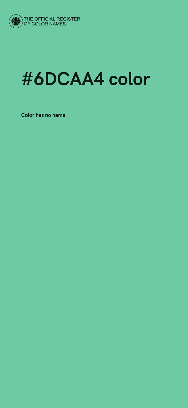 #6DCAA4 color image