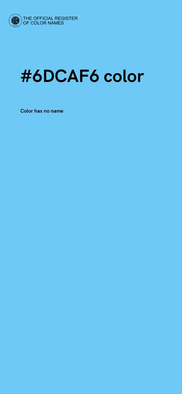 #6DCAF6 color image