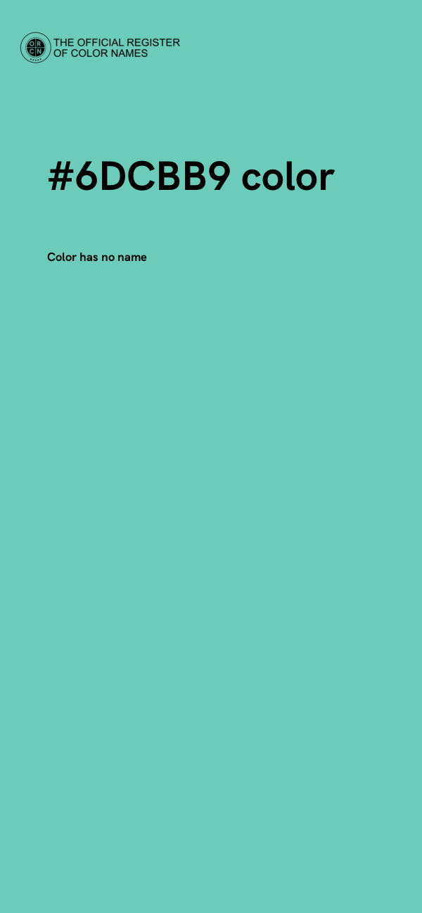 #6DCBB9 color image