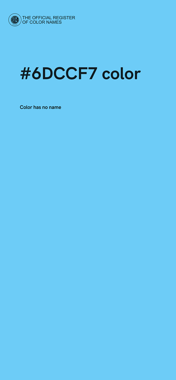#6DCCF7 color image