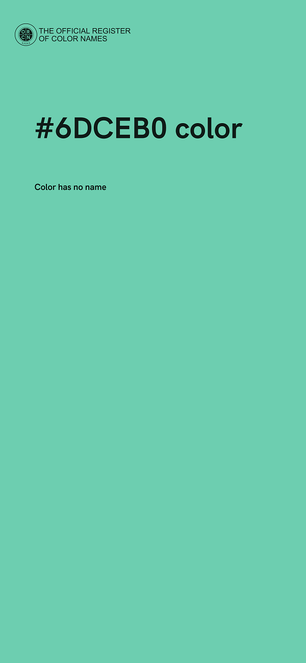 #6DCEB0 color image