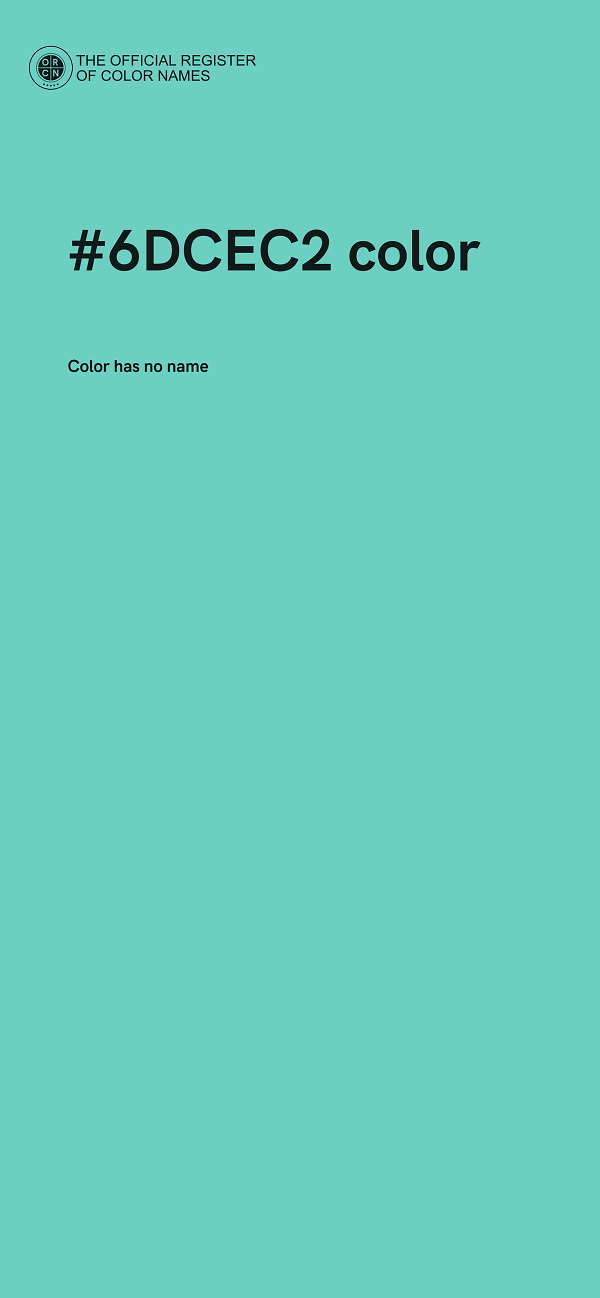 #6DCEC2 color image