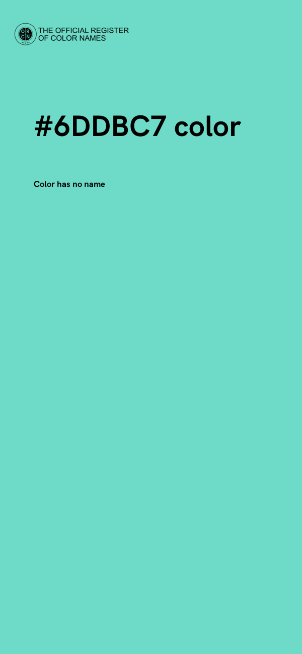 #6DDBC7 color image