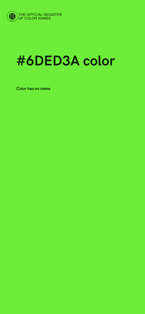 #6DED3A color image