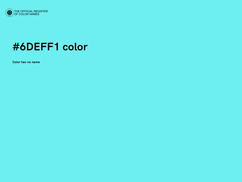 #6DEFF1 color image