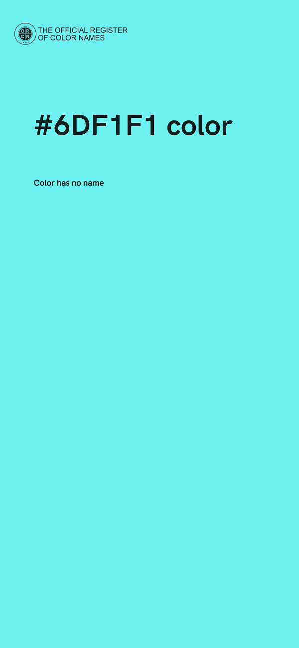#6DF1F1 color image