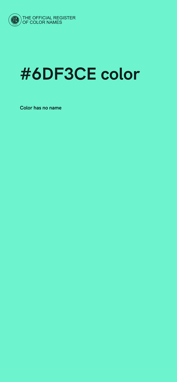 #6DF3CE color image