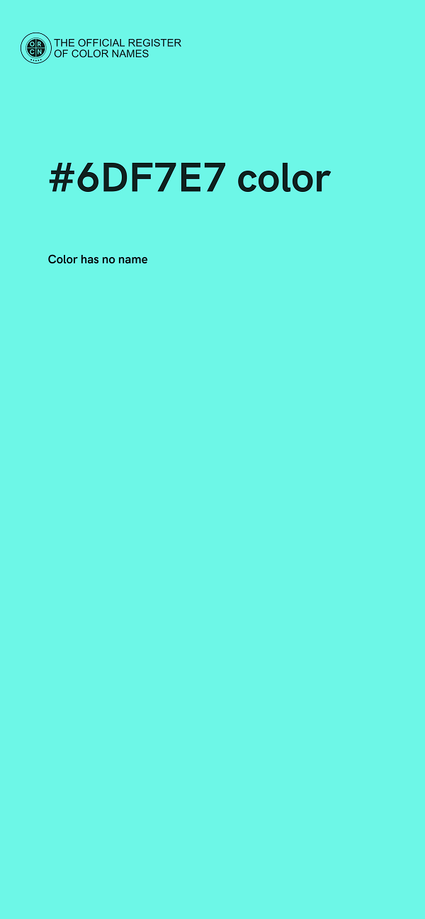 #6DF7E7 color image
