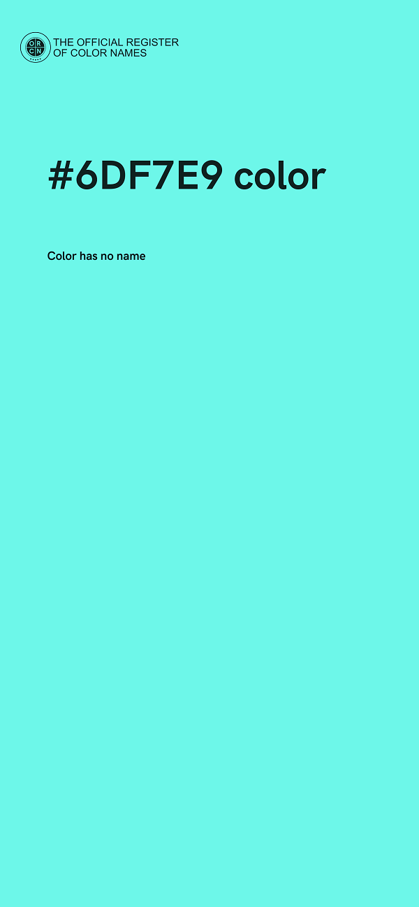 #6DF7E9 color image